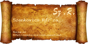 Szenkovics Róza névjegykártya